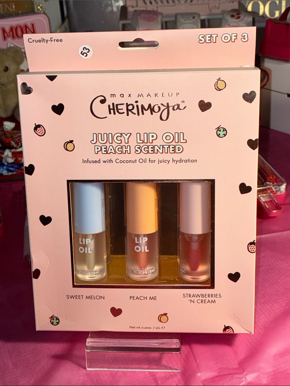 Juicy Lip Oil Set — Peach Scented (Pink)